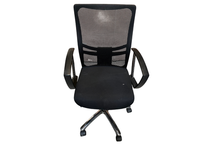Chaise de bureau à roulettes noire à haut dossier en résille