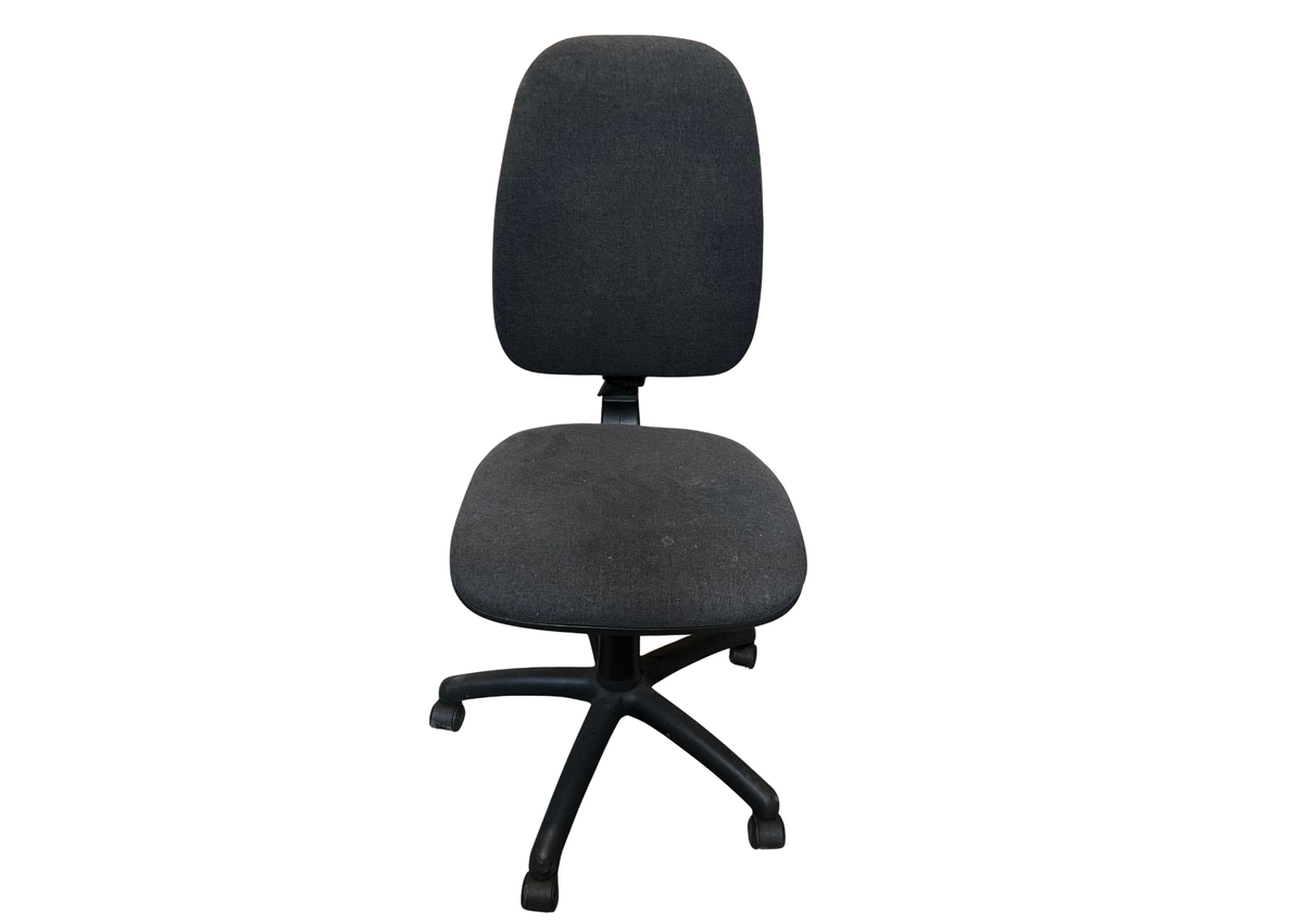 Chaise de bureau en tissu gris anthracite sans accoudoirs