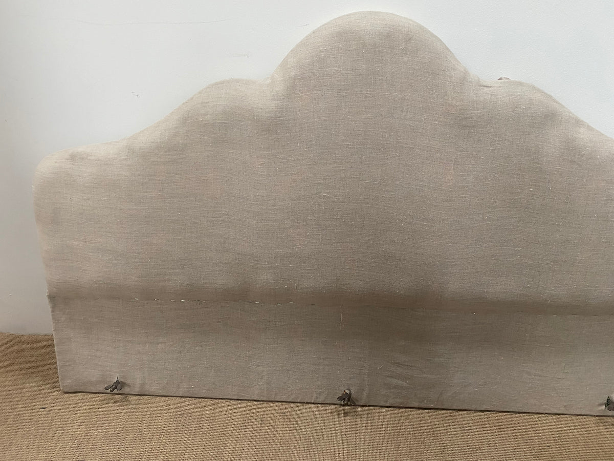 Tête de lit nuage en lin gris beige