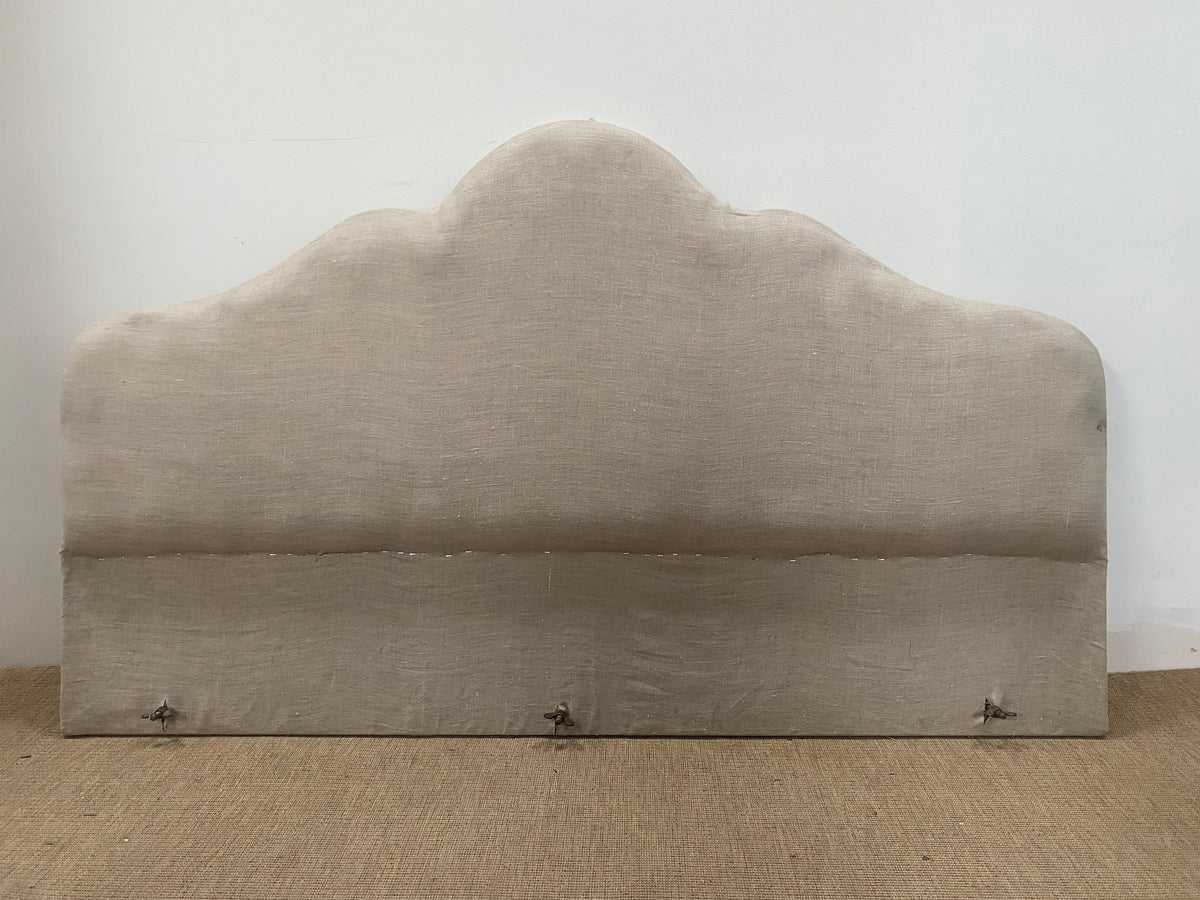 Tête de lit nuage en lin gris beige
