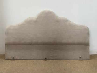 Tête de lit nuage en lin gris beige