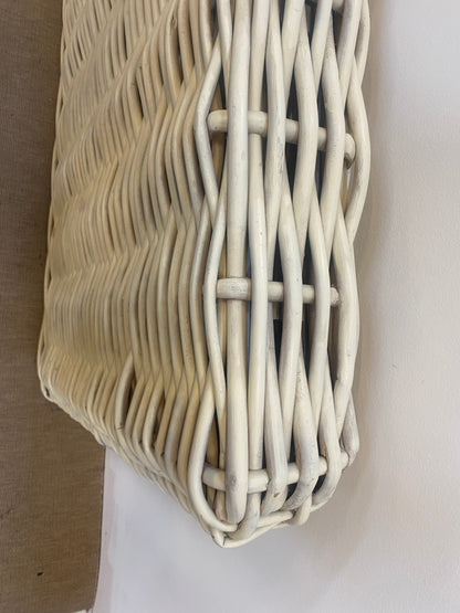 Tête de lit en osier tressé blanc cassé (L 170 × P 20 × H 100 cm)