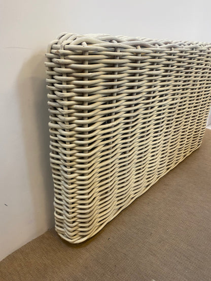 Tête de lit en osier tressé blanc cassé (L 170 × P 20 × H 100 cm)