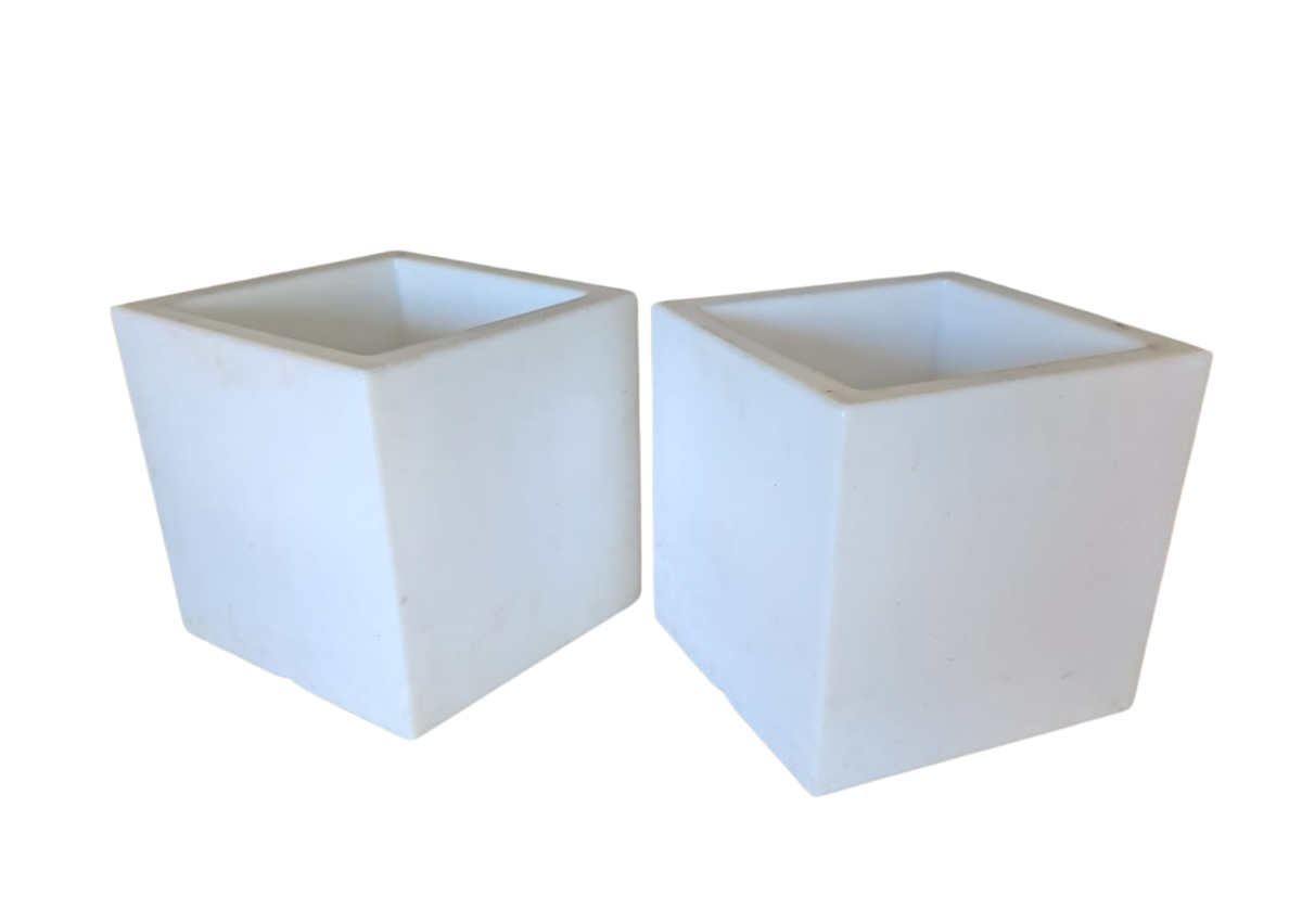 Seau à champagne cube blanc (L 43 × P 43 × H 43 cm)
