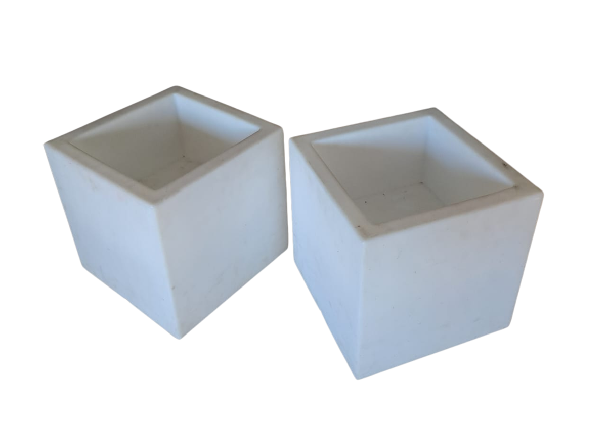 Seau à champagne cube blanc (L 43 × P 43 × H 43 cm)