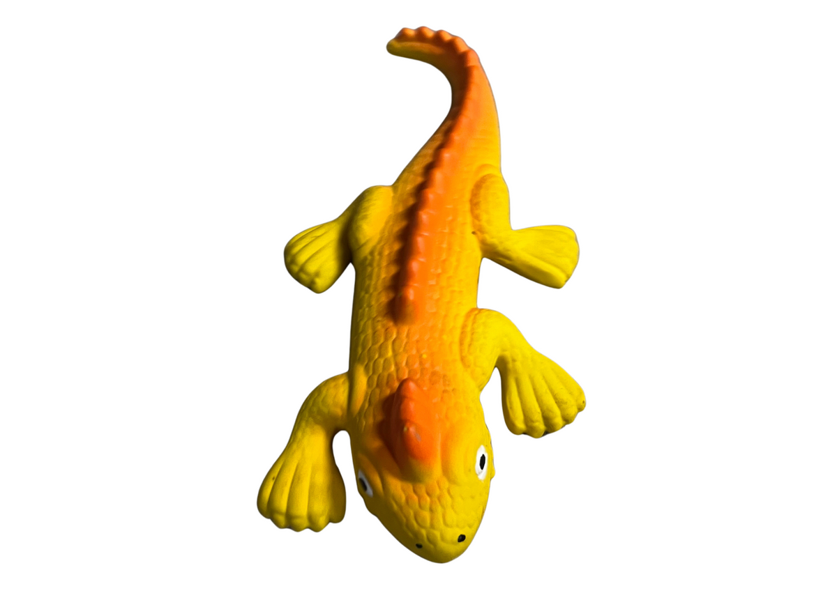 Jouet lézard orange et jaune