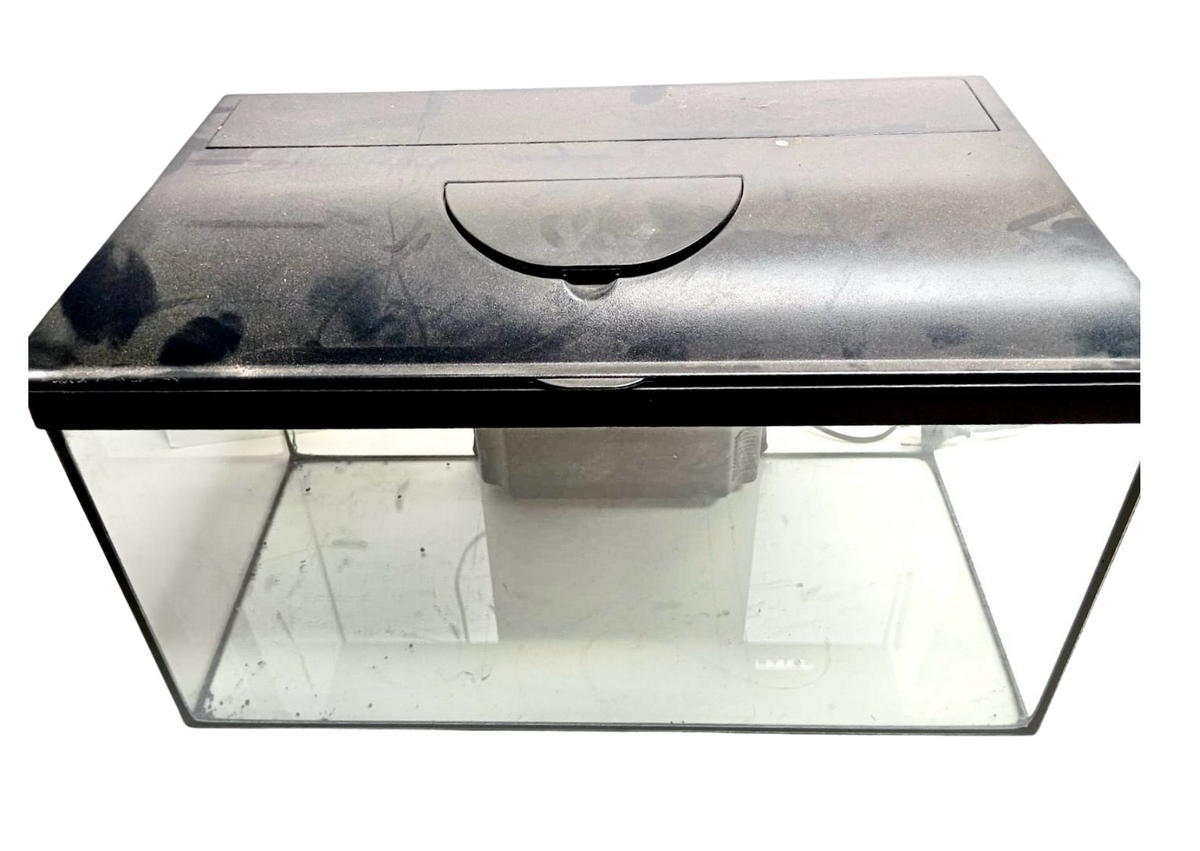 Aquarium en verre à couvercle noir