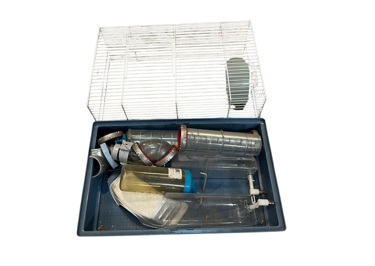 Cage à hamster à bac bleu marine