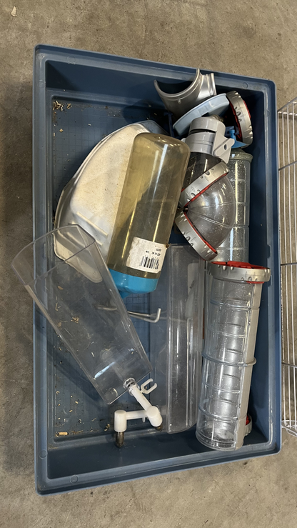 Cage à hamster à bac bleu marine