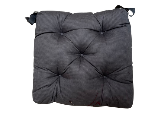 Galette de chaise capitonnée gris anthracite