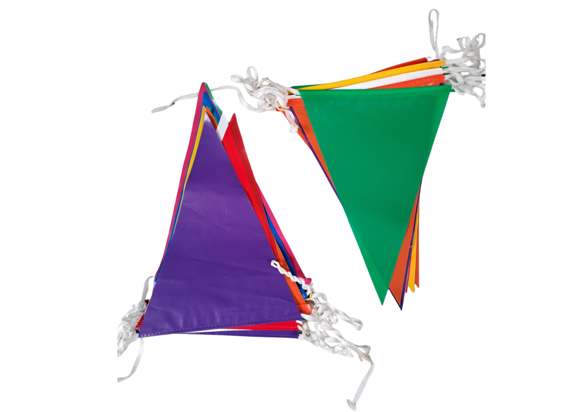Guirlande de fanions multicolore en plastique