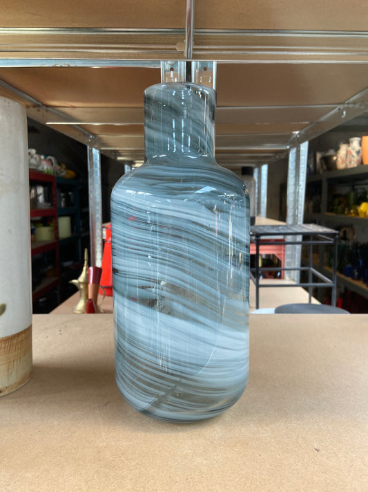 Vase verre marbré