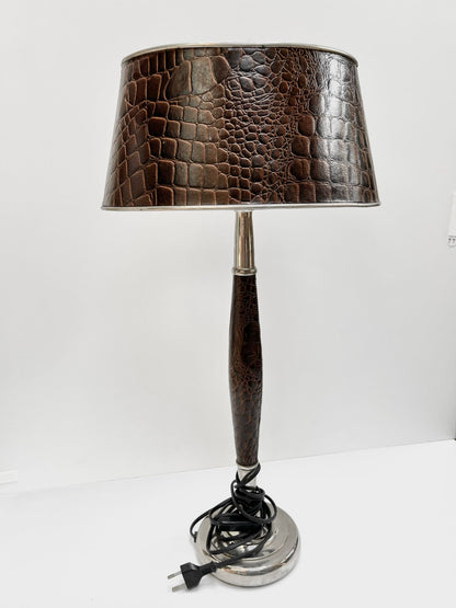 Lampe cuir marron crocodile