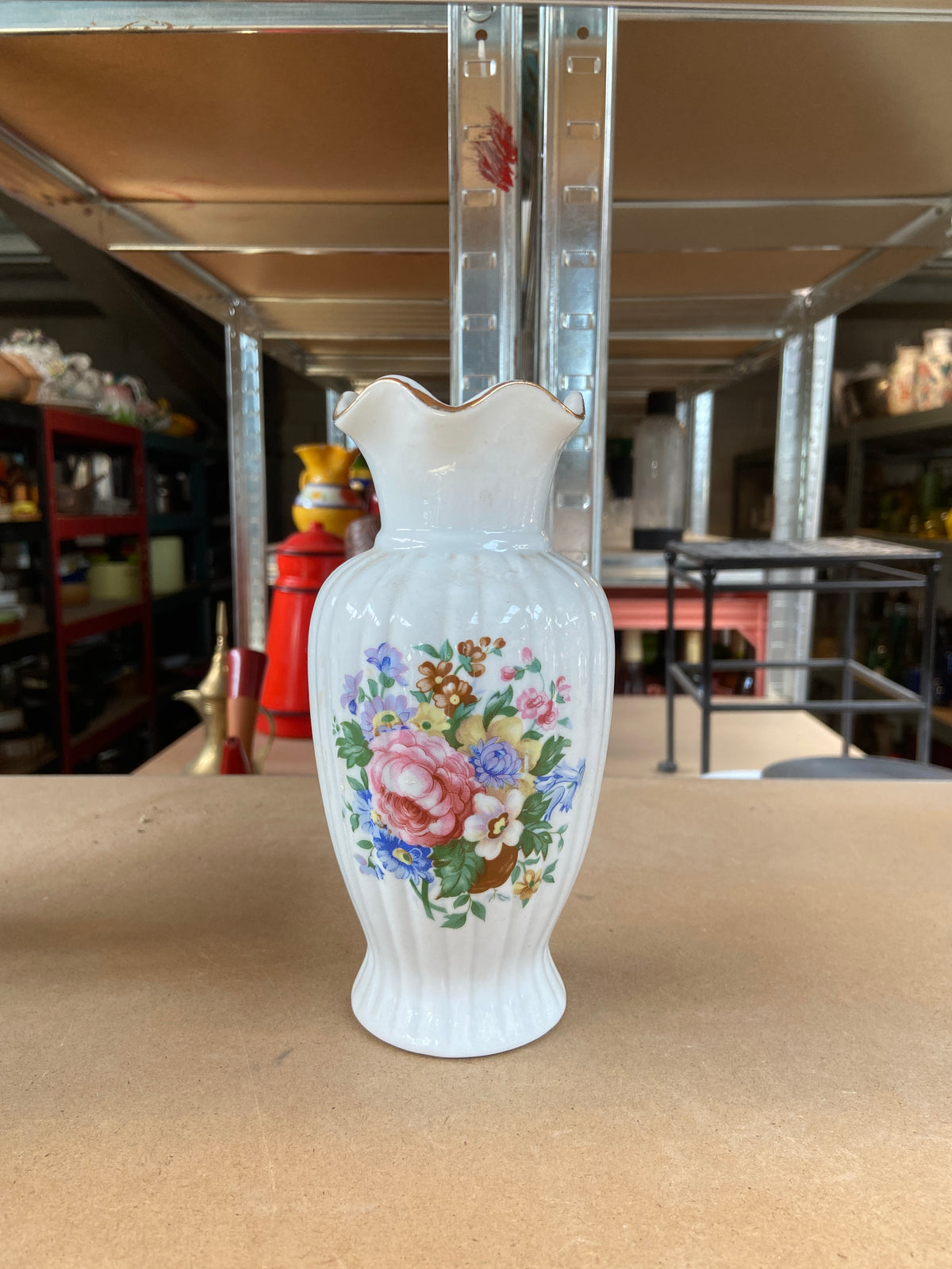 Vase céramique motif fleurs
