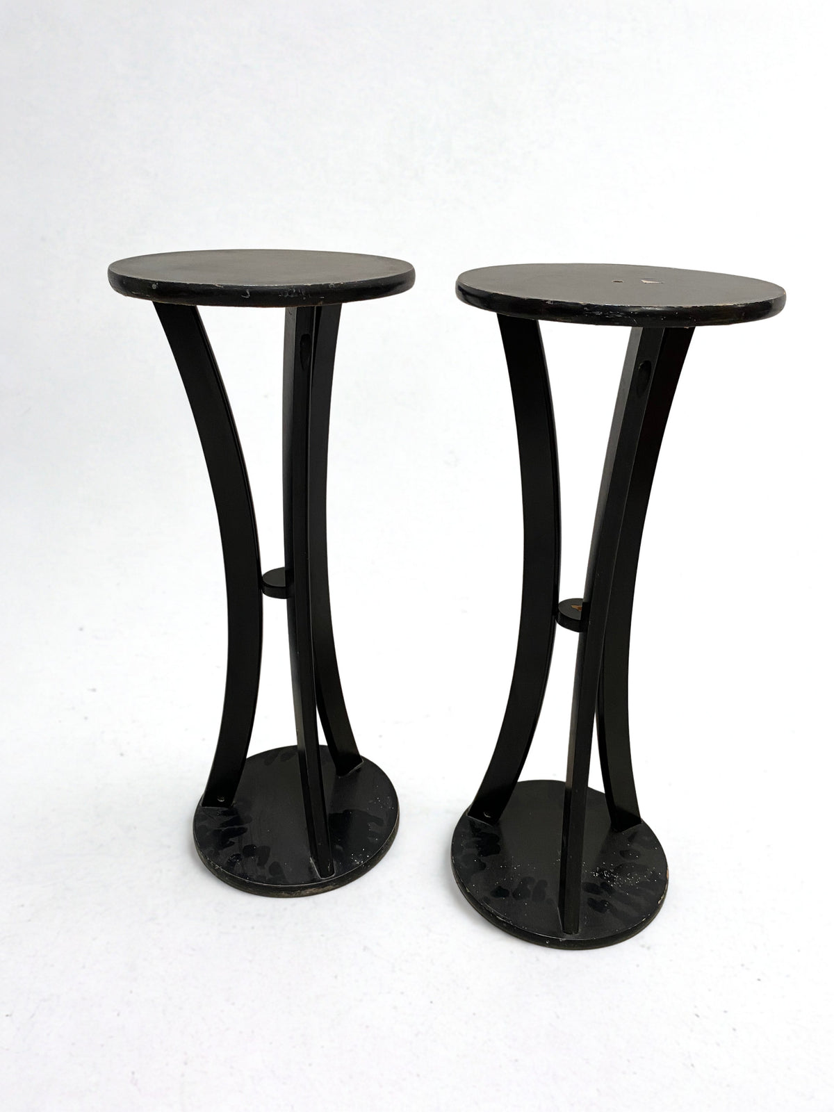 Piédestal x2 - Bois - Noir