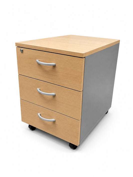 Caisson - bureau beige - coté gris