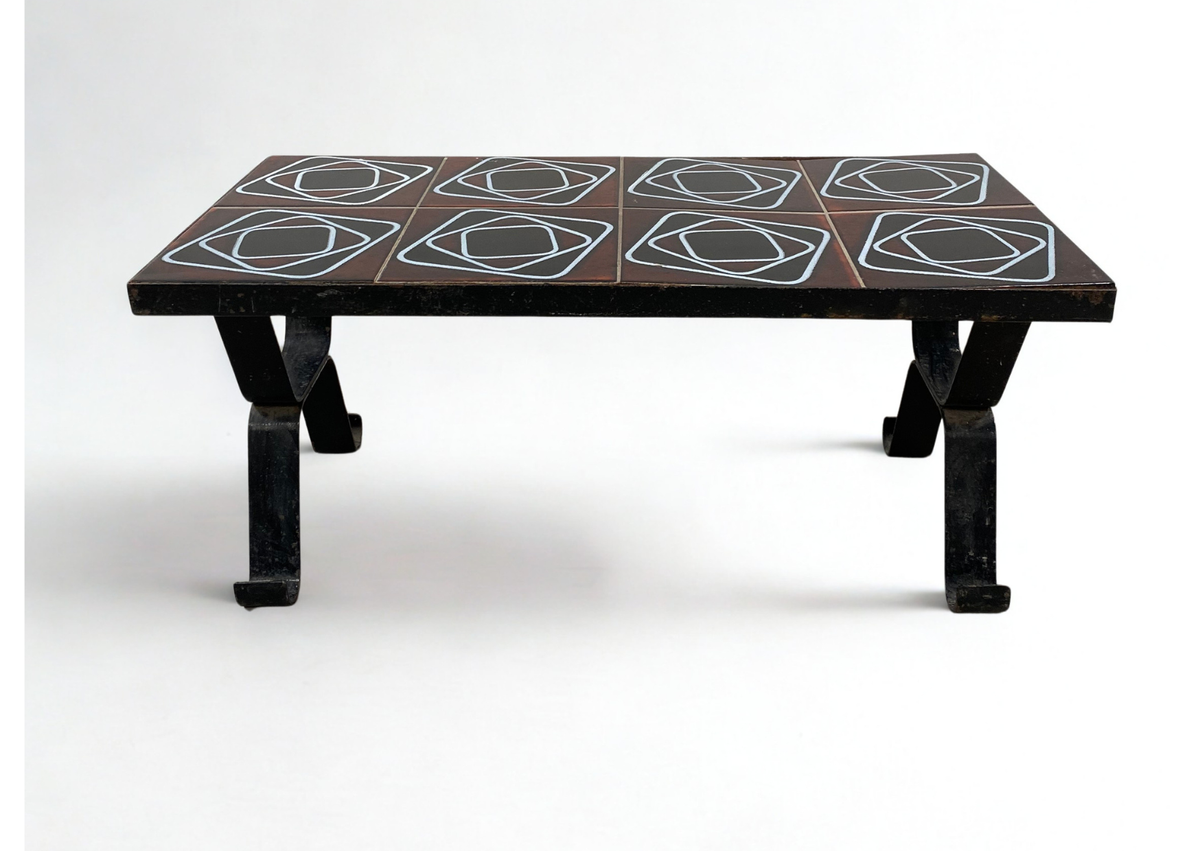 Table Basse - Bois & Carrelage