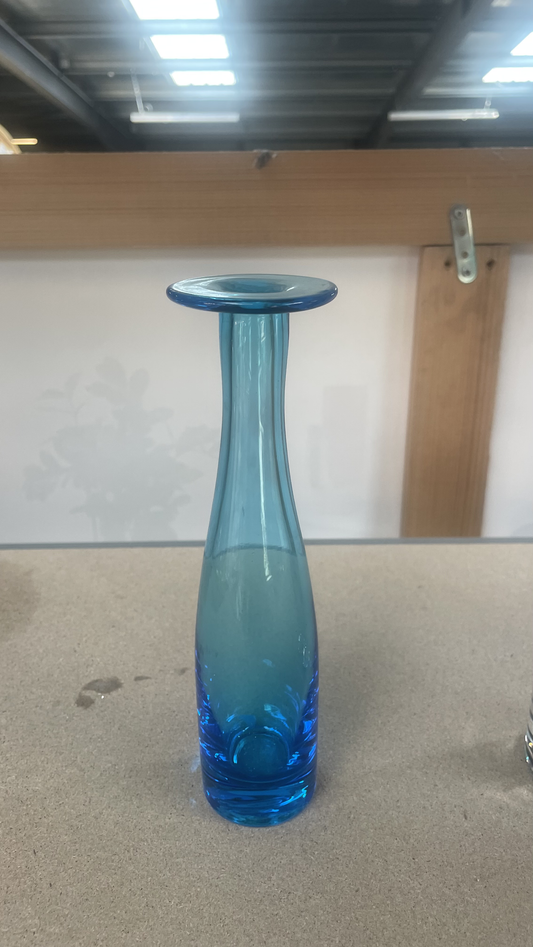 Vase long bleu - verre