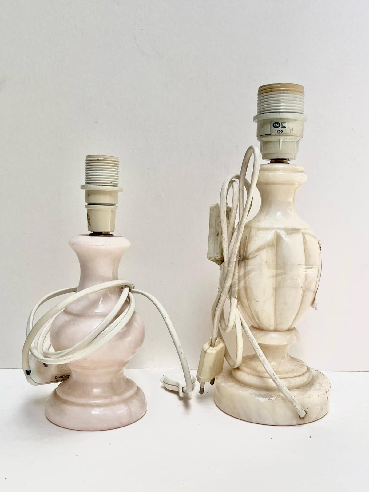 Pied de lampe céramique blanche rosé