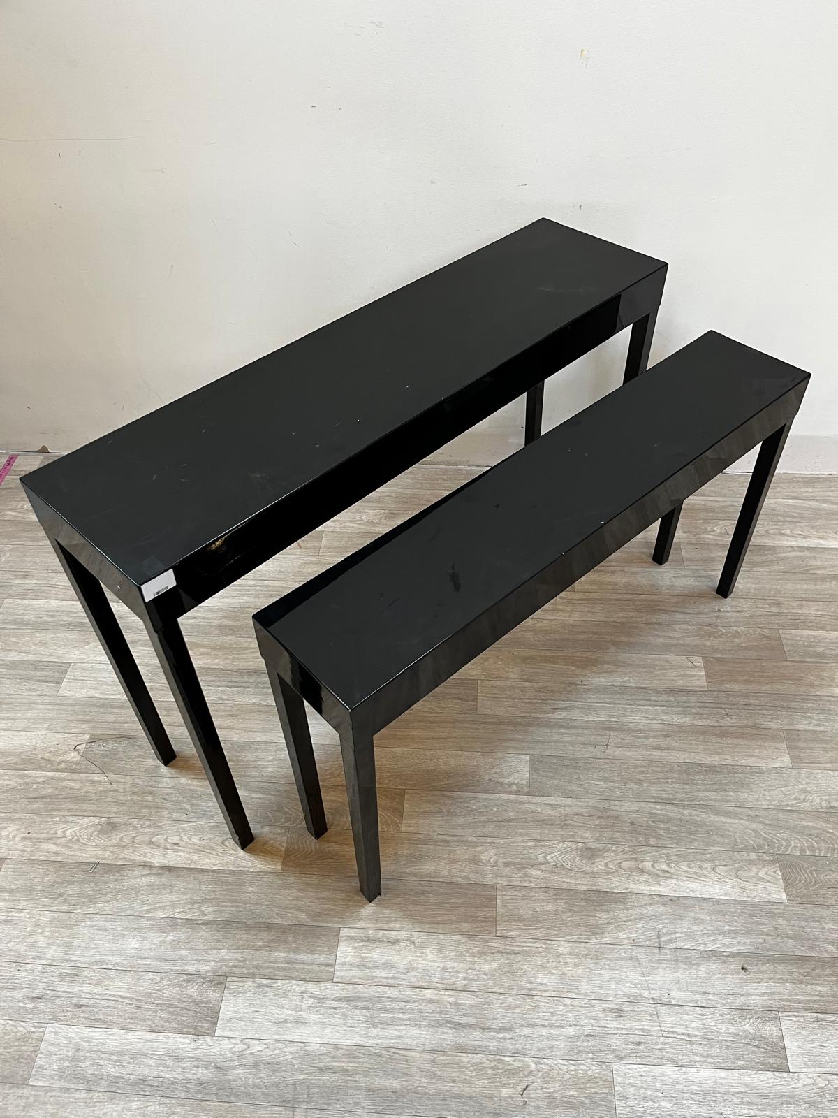 Table haute x2 - Console laquée noir