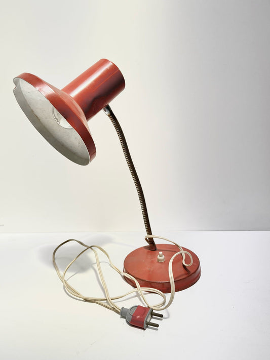 Lampe bureau métal rouge