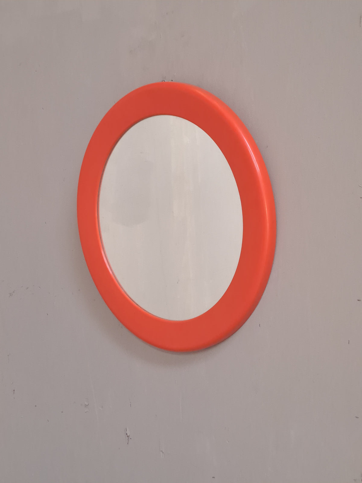 Miroir rond couleur orange