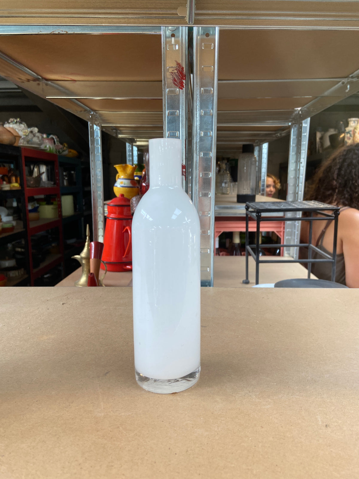 Vase bouteille - verre blanc