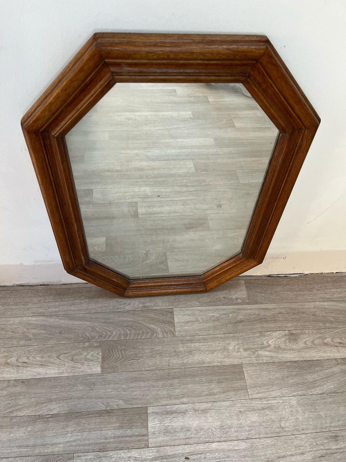 Miroir octogone en bois