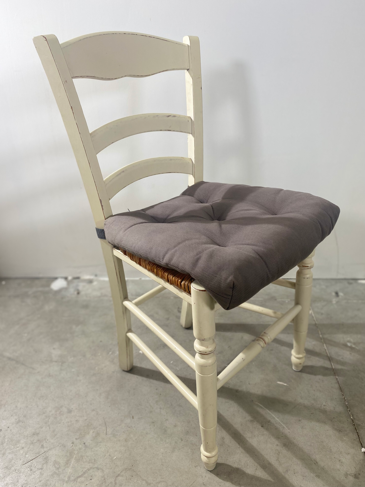 Chaise - Bois - Blanc - Assise Paille