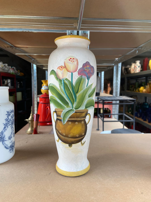 Vase céramique motif bouquet de fleur