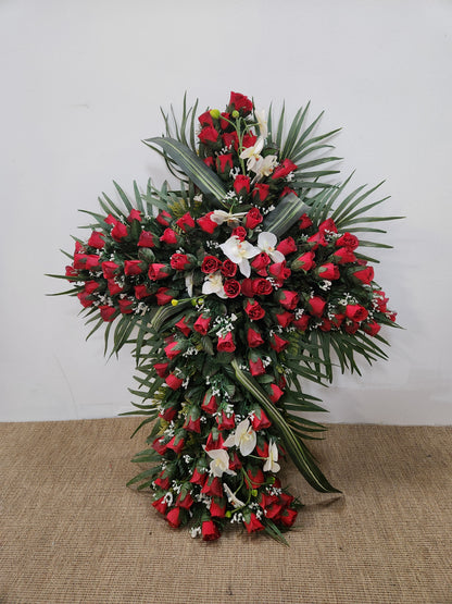 Fleurs synthétiques en forme de croix