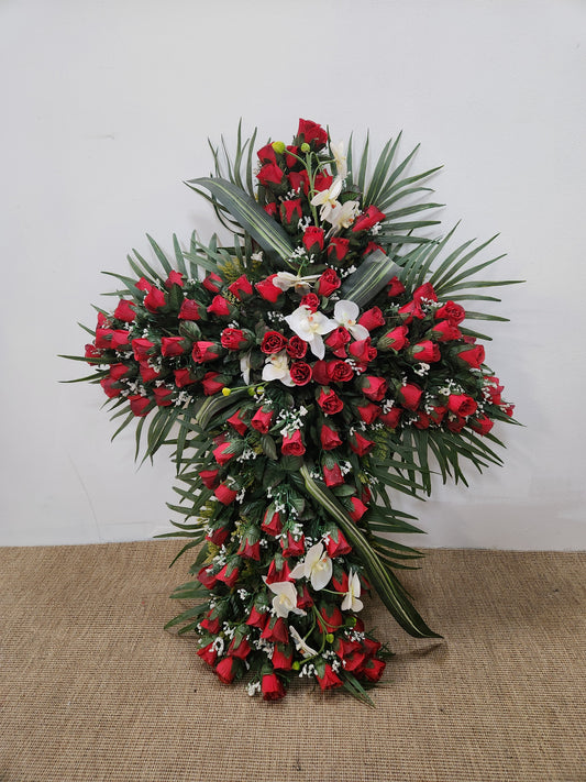 Fleurs synthétiques en forme de croix