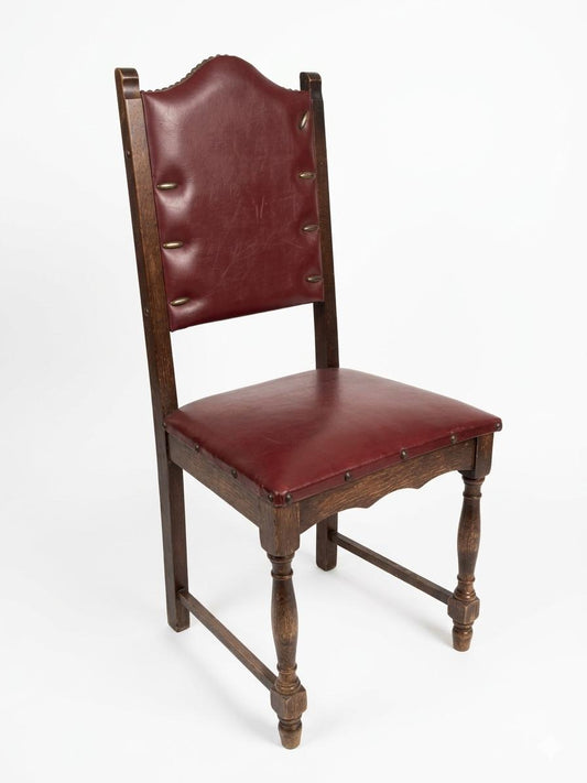 Chaise en cuir rouge vintage