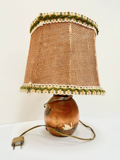 Lampe en bois cygne
