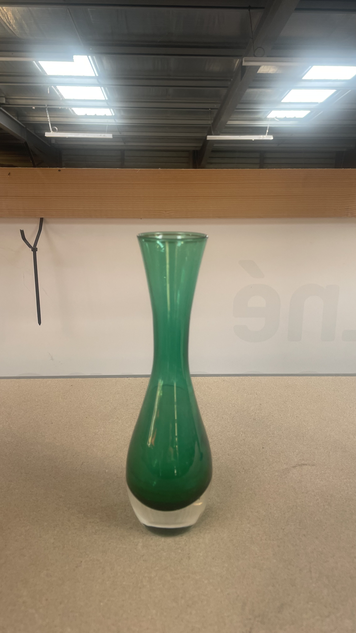 Vase long vert -verre