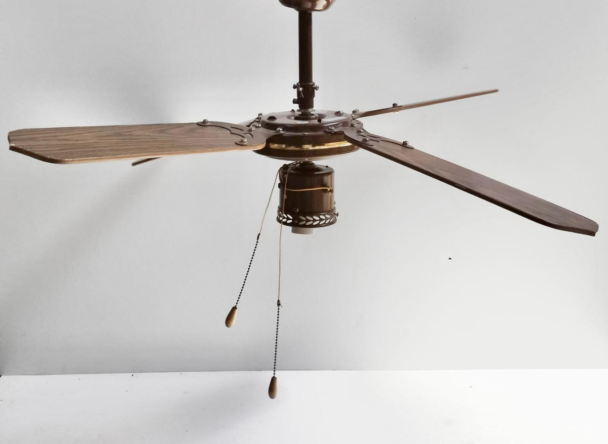 Lustre ventilateur plafond bois