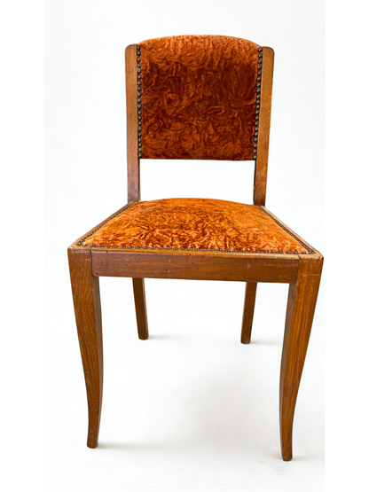 Chaise en velours orange