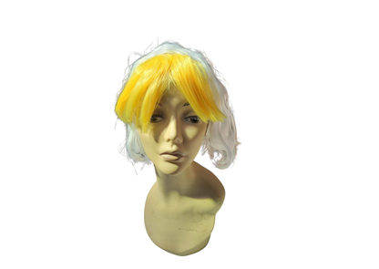 Perruque blanc et jaune