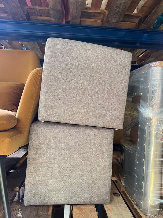 Lot de deux pouf gris en tissu