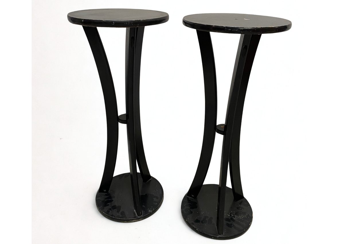 Piédestal x2 - Bois - Noir