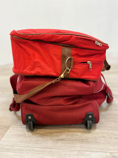 Valise - Weekend - Tissu Rouge