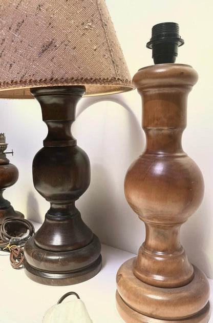 Pied de lampe bois
