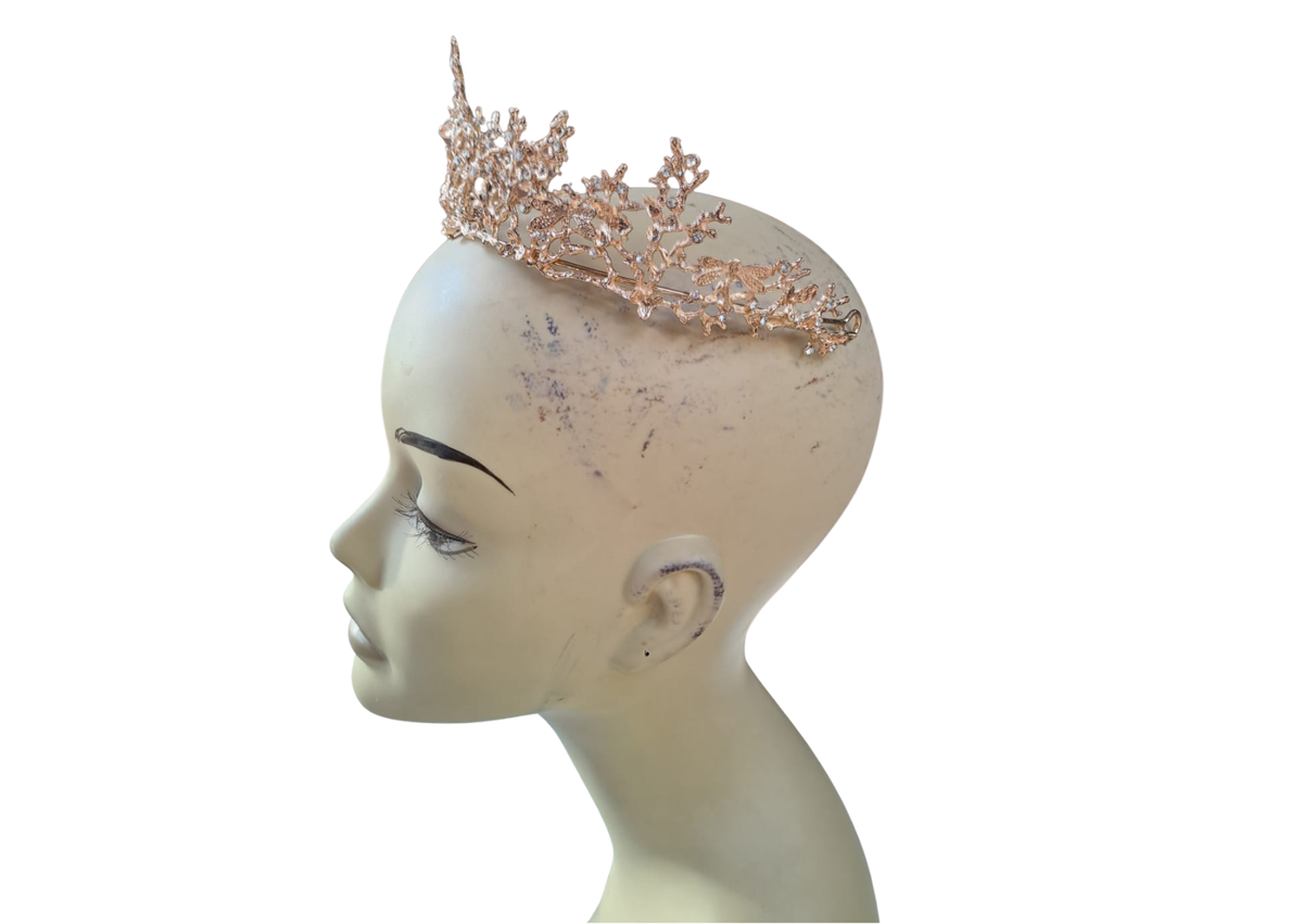 Diadème rose et strass