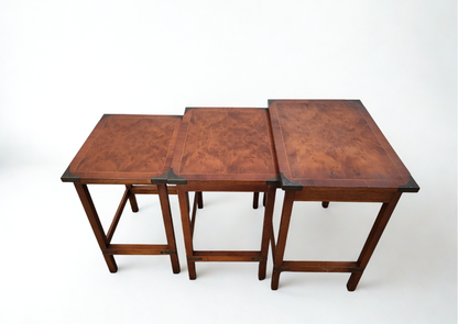 Trio de table basse - bois - marron