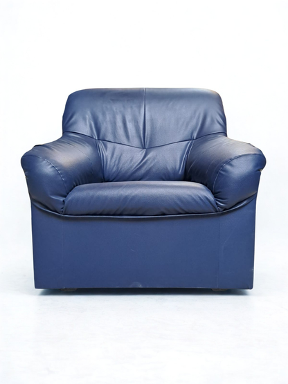 Fauteuil - cuir - bleu