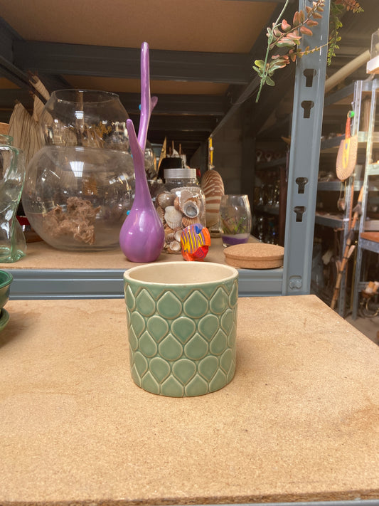 Vase - vert - motif ecailles