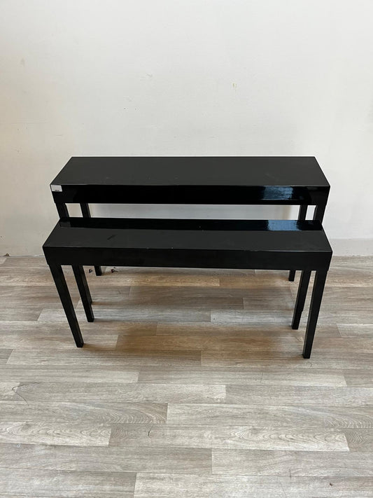Table haute x2 - Console laquée noir