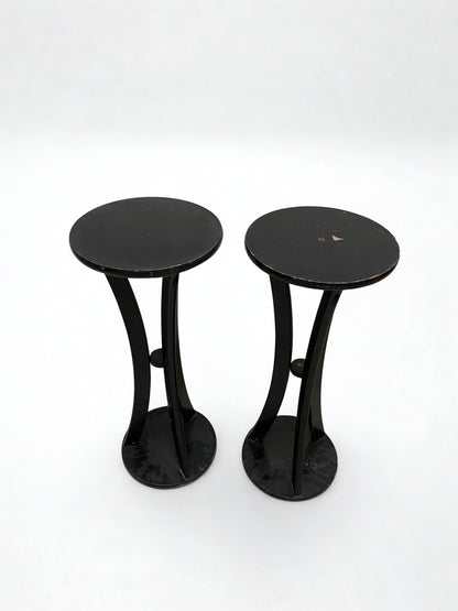 Piédestal x2 - Bois - Noir