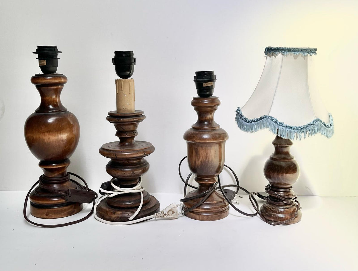Pied de lampe en bois