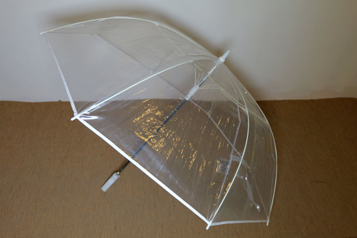 Parapluie transparent rainure blanche